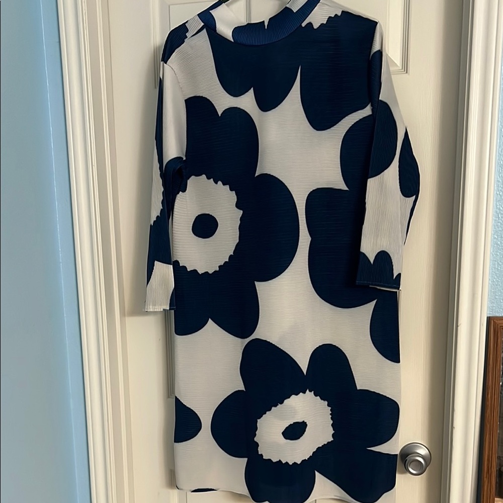 Navy and White Floral Dress